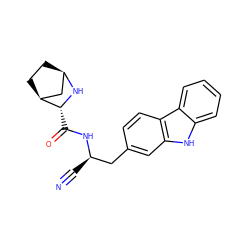 N#C[C@H](Cc1ccc2c(c1)[nH]c1ccccc12)NC(=O)[C@H]1N[C@@H]2CC[C@H]1C2 ZINC000219310026