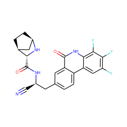 N#C[C@H](Cc1ccc2c(c1)c(=O)[nH]c1c(F)c(F)c(F)cc12)NC(=O)[C@H]1N[C@@H]2CC[C@H]1C2 ZINC000219321810