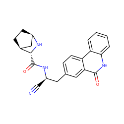 N#C[C@H](Cc1ccc2c(c1)c(=O)[nH]c1ccccc12)NC(=O)[C@H]1N[C@@H]2CC[C@H]1C2 ZINC000226139186