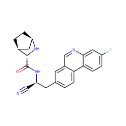 N#C[C@H](Cc1ccc2c(cnc3cc(F)ccc32)c1)NC(=O)[C@H]1N[C@@H]2CC[C@H]1C2 ZINC000226100252