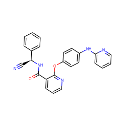 N#C[C@H](NC(=O)c1cccnc1Oc1ccc(Nc2ccccn2)cc1)c1ccccc1 ZINC000143989600