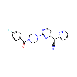 N#C[C@H](c1ccccn1)c1ccnc(N2CCN(C(=O)c3ccc(F)cc3)CC2)n1 ZINC000299863213