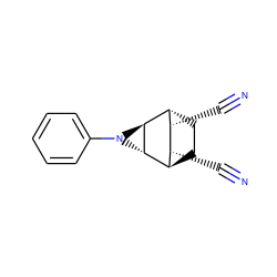 N#C[C@H]1[C@H]2CC[C@@H]([C@H]3[C@H]2N3c2ccccc2)[C@H]1C#N ZINC000102865922