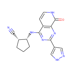 N#C[C@H]1CCC[C@H]1Nc1nc(-c2cn[nH]c2)nc2c(=O)[nH]ccc12 ZINC000096285204