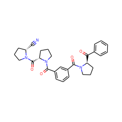 N#C[C@H]1CCCN1C(=O)[C@@H]1CCCN1C(=O)c1cccc(C(=O)N2CCC[C@@H]2C(=O)c2ccccc2)c1 ZINC000027520556