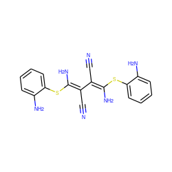 N#CC(=C(/N)Sc1ccccc1N)/C(C#N)=C(\N)Sc1ccccc1N ZINC000100007148