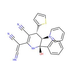 N#CC(=C=N)C1=C(C#N)[C@H](c2cccs2)[C@@H]([n+]2ccccc2)[C@](O)(c2ccccc2)N1 ZINC000263591793