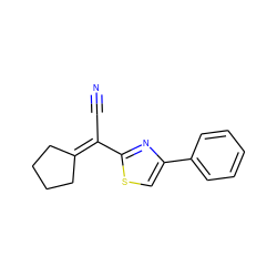 N#CC(=C1CCCC1)c1nc(-c2ccccc2)cs1 ZINC000000107207