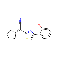 N#CC(=C1CCCC1)c1nc(-c2ccccc2O)cs1 ZINC000000181868