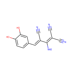 N#CC(C#N)=C(N)/C(C#N)=C/c1ccc(O)c(O)c1 ZINC000018044172