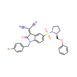 N#CC(C#N)=C1C(=O)N(Cc2ccc(Br)cc2)c2ccc(S(=O)(=O)N3CCC[C@H]3COc3ccccc3)cc21 ZINC000036093013