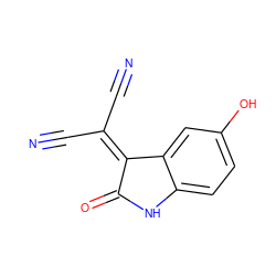 N#CC(C#N)=C1C(=O)Nc2ccc(O)cc21 ZINC000013822321