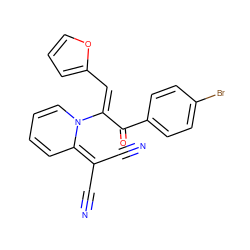 N#CC(C#N)=C1C=CC=CN1/C(=C\c1ccco1)C(=O)c1ccc(Br)cc1 ZINC000008691595