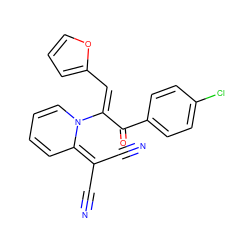 N#CC(C#N)=C1C=CC=CN1/C(=C\c1ccco1)C(=O)c1ccc(Cl)cc1 ZINC000004424963