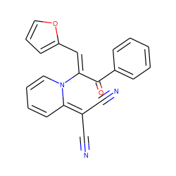 N#CC(C#N)=C1C=CC=CN1/C(=C\c1ccco1)C(=O)c1ccccc1 ZINC000004728975