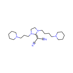 N#CC(C#N)=C1N(CCCCN2CCCCC2)CCN1CCCN1CCCCC1 ZINC000040789668