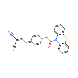 N#CC(C#N)=CC=C1C=CN(CC(=O)N2c3ccccc3Sc3ccccc32)C=C1 ZINC000095596361