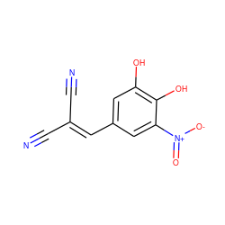 N#CC(C#N)=Cc1cc(O)c(O)c([N+](=O)[O-])c1 ZINC000000002775