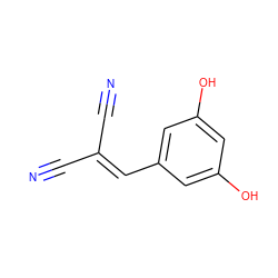 N#CC(C#N)=Cc1cc(O)cc(O)c1 ZINC000000010285