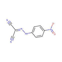 N#CC(C#N)=NNc1ccc([N+](=O)[O-])cc1 ZINC000004764010