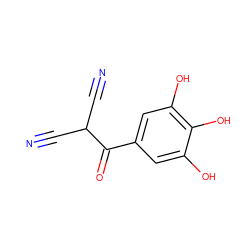 N#CC(C#N)C(=O)c1cc(O)c(O)c(O)c1 ZINC000000010286