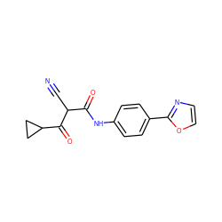 N#CC(C(=O)Nc1ccc(-c2ncco2)cc1)C(=O)C1CC1 ZINC000039159528