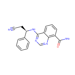 N#CC[C@@H](Nc1ncnc2c(C(N)=O)cccc12)c1ccccc1 ZINC000114344896