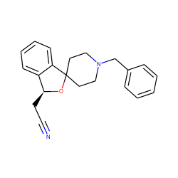 N#CC[C@@H]1OC2(CCN(Cc3ccccc3)CC2)c2ccccc21 ZINC000013491911