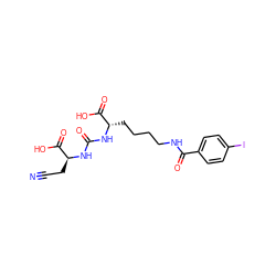 N#CC[C@H](NC(=O)N[C@@H](CCCCNC(=O)c1ccc(I)cc1)C(=O)O)C(=O)O ZINC000045340287