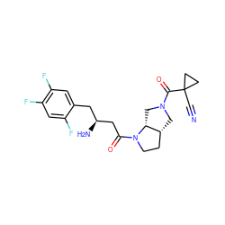 N#CC1(C(=O)N2C[C@@H]3CCN(C(=O)C[C@@H](N)Cc4cc(F)c(F)cc4F)[C@@H]3C2)CC1 ZINC000169703968