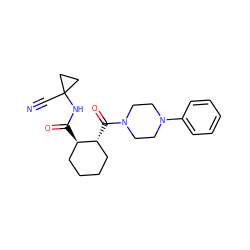 N#CC1(NC(=O)[C@@H]2CCCC[C@H]2C(=O)N2CCN(c3ccccc3)CC2)CC1 ZINC000095553749