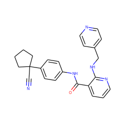 N#CC1(c2ccc(NC(=O)c3cccnc3NCc3ccncc3)cc2)CCCC1 ZINC000070466461