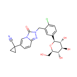 N#CC1(c2ccc3nn(Cc4cc([C@@H]5O[C@H](CO)[C@@H](O)[C@H](O)[C@H]5O)ccc4Cl)c(=O)n3c2)CC1 ZINC000096175392