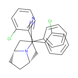 N#CC1(c2ccccc2)C[C@@H]2CC[C@H](C1)N2C(c1ccccc1Cl)c1ccccc1Cl ZINC000040395212