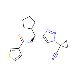 N#CC1(n2cc([C@@H](NC(=O)c3ccsc3)C3CCCC3)nn2)CC1 ZINC000095564318