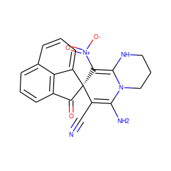 N#CC1=C(N)N2CCCNC2=C([N+](=O)[O-])[C@@]12C(=O)c1cccc3cccc2c13 ZINC000653708723