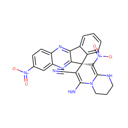 N#CC1=C(N)N2CCCNC2=C([N+](=O)[O-])[C@]12c1ccccc1-c1nc3ccc([N+](=O)[O-])cc3nc12 ZINC001772605704