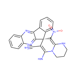 N#CC1=C(N)N2CCCNC2=C([N+](=O)[O-])[C@]12c1ccccc1-c1nc3ccccc3nc12 ZINC001772616709