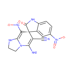 N#CC1=C(N)N2CCNC2=C([N+](=O)[O-])[C@@]12C(=O)Nc1ccc([N+](=O)[O-])cc12 ZINC000653689392