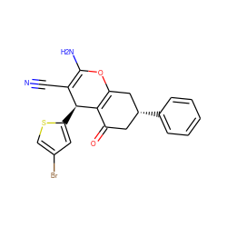 N#CC1=C(N)OC2=C(C(=O)C[C@@H](c3ccccc3)C2)[C@H]1c1cc(Br)cs1 ZINC000000752576