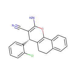 N#CC1=C(N)OC2=C(CCc3ccccc32)[C@@H]1c1ccccc1Cl ZINC000000105179