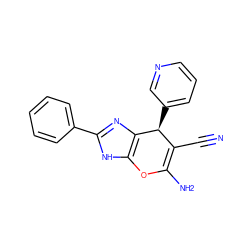 N#CC1=C(N)Oc2[nH]c(-c3ccccc3)nc2[C@H]1c1cccnc1 ZINC000005066832