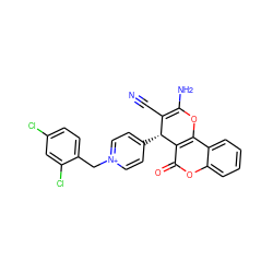 N#CC1=C(N)Oc2c(c(=O)oc3ccccc23)[C@@H]1c1cc[n+](Cc2ccc(Cl)cc2Cl)cc1 ZINC000096284132