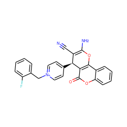 N#CC1=C(N)Oc2c(c(=O)oc3ccccc23)[C@H]1c1cc[n+](Cc2ccccc2F)cc1 ZINC000096284148