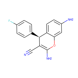 N#CC1=C(N)Oc2cc(N)ccc2[C@@H]1c1ccc(F)cc1 ZINC000000076476