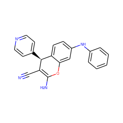 N#CC1=C(N)Oc2cc(Nc3ccccc3)ccc2[C@@H]1c1ccncc1 ZINC000000614403