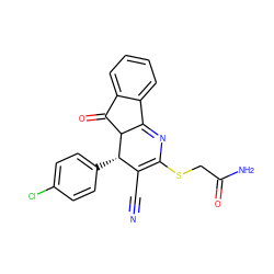 N#CC1=C(SCC(N)=O)N=C2c3ccccc3C(=O)C2[C@H]1c1ccc(Cl)cc1 ZINC000004168021