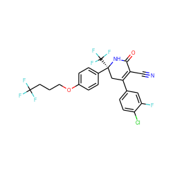 N#CC1=C(c2ccc(Cl)c(F)c2)C[C@](c2ccc(OCCCC(F)(F)F)cc2)(C(F)(F)F)NC1=O ZINC001772630930