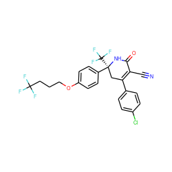 N#CC1=C(c2ccc(Cl)cc2)C[C@](c2ccc(OCCCC(F)(F)F)cc2)(C(F)(F)F)NC1=O ZINC001772589746