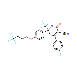 N#CC1=C(c2ccc(F)cc2)C[C@](c2ccc(OCCCC(F)(F)F)cc2)(C(F)(F)F)NC1=O ZINC001772623442